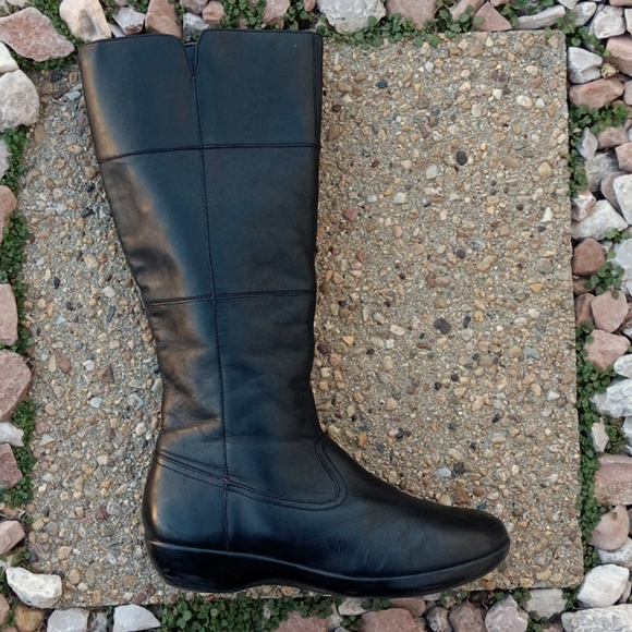 Dansko Darla Tall Black Leather Knee High Boots Womens - Picture 6 of 10